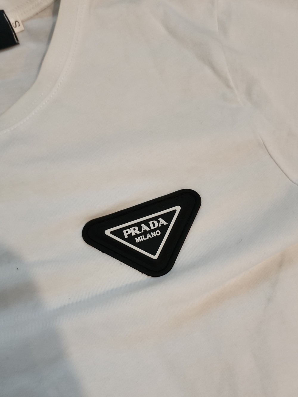 Authentic Prada White Patch Shirt Size Small - Picture 2 of 4